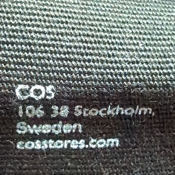 COS Minimalist A-Line Black 💯 Merino-Wool Knit Dress M Long Sleeves - Picture 11 of 15